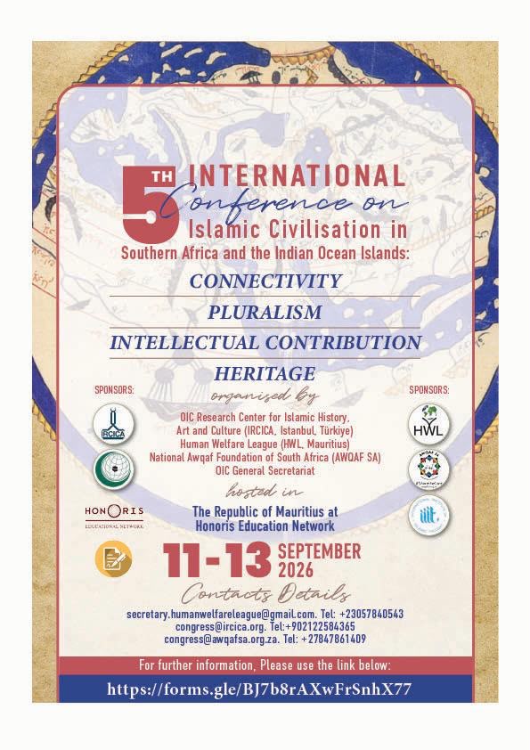 5th International Conference on Islamic Civilisation — 11–13 September 2026, Mauritius